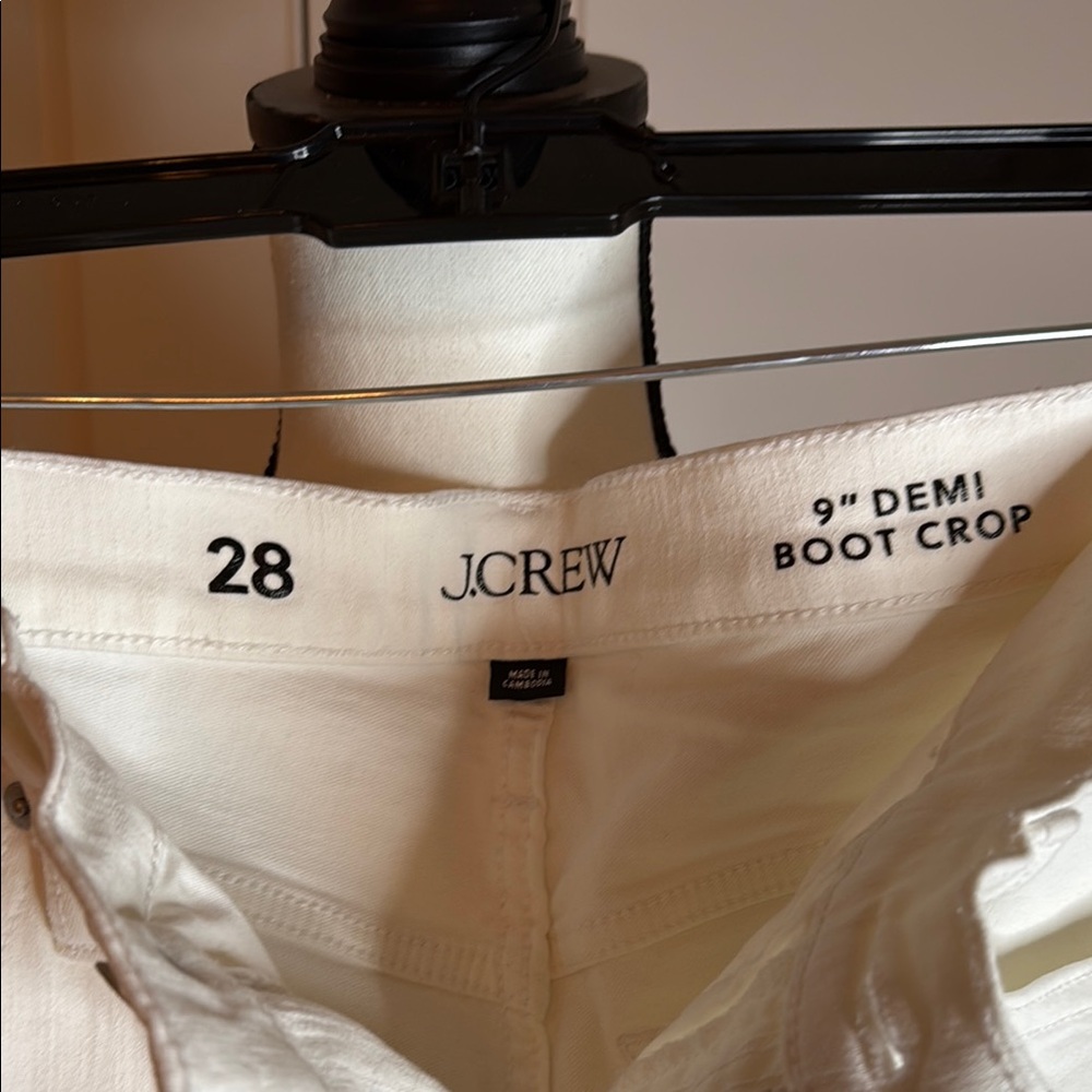 J. Crew White Flare Wide Leg Jeans High-Rise Cropped - Picture 3 of 8
